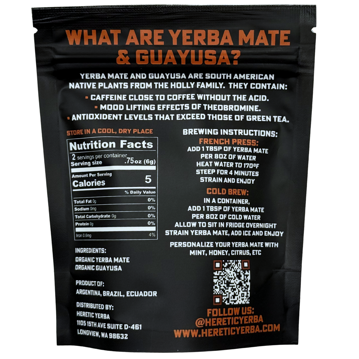 Yerba Mate / Guayusa Blend 16oz