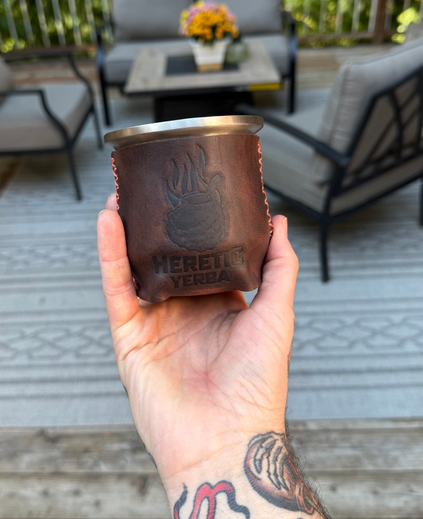Leather Wrapped Yerba Mate Calabash