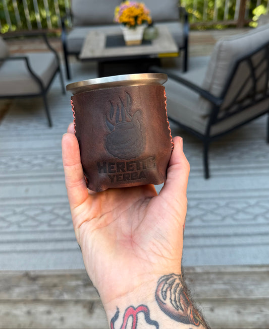 Leather Wrapped Yerba Mate Calabash