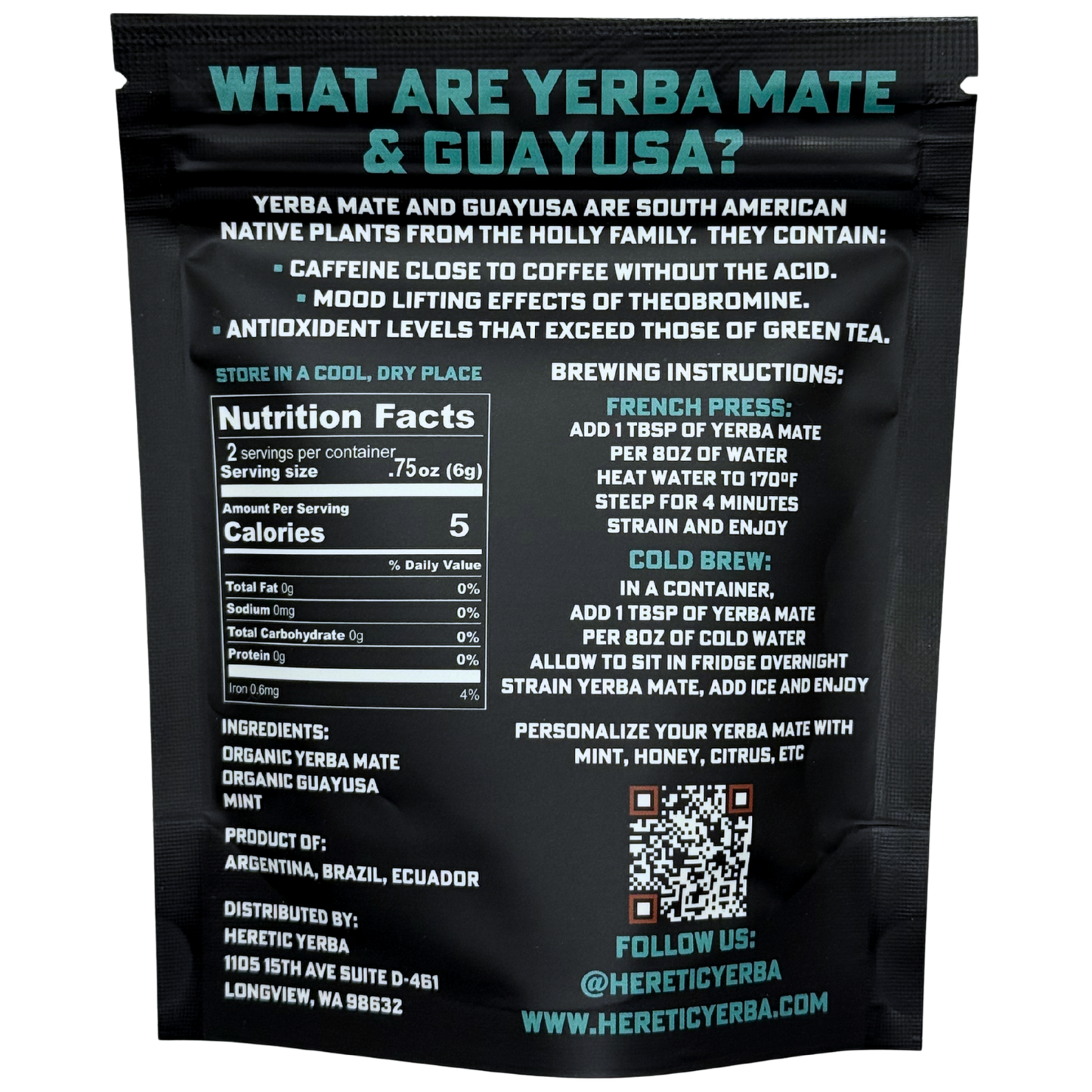 Yerba Mate / Guayusa / Mint Blend 16oz