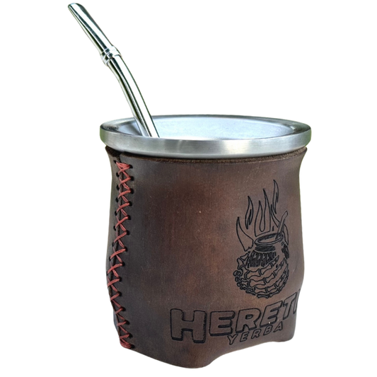 Leather Wrapped Yerba Mate Calabash image 0