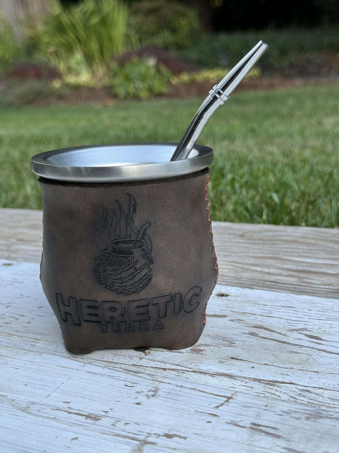 Leather Wrapped Yerba Mate Calabash image 2